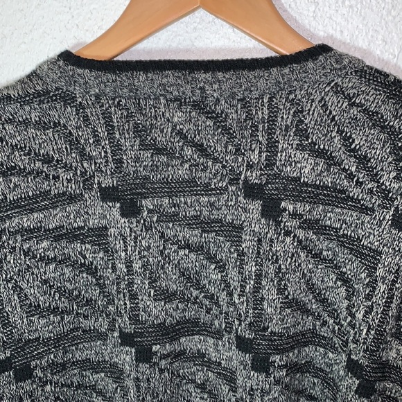 VINTAGE Michael Gerard drop sleeve chunky grey cardigan sweater Sz L grandpa - Picture 13 of 16